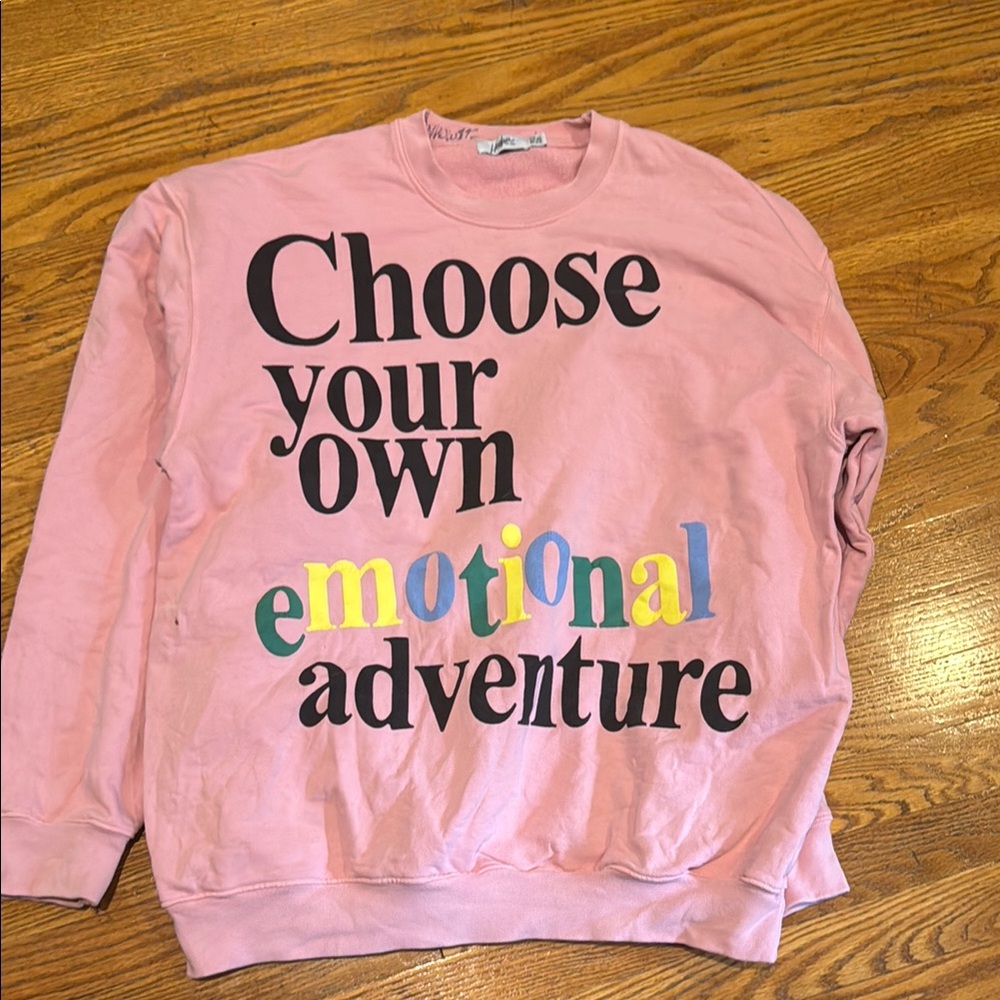 Mayfair oversized choose your own emotional adventure Pink Graphic Sweatshirt